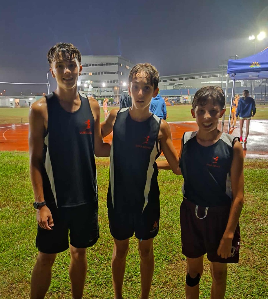Star Squad athletes competing at night track event